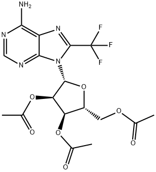 2',3',5'-TRI-O-ACETYL-8-TRIFLUOROMETHYL ADENOSINE Struktur