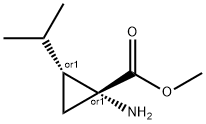 Cyclopropanecarboxylic acid, 1-amino-2-(1-methylethyl)-, methyl ester, cis- (9CI) Struktur