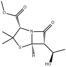 methyl [2S-[2alpha,5alpha,6alpha(S*)]]-6-(1-hydroxyethyl)-3,3-dimethyl-7-oxo-4-thia-1-azabicyclo[3.2.0]heptane-2-carboxylate Struktur