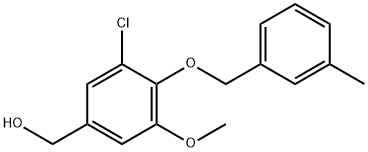 3-CHLORO-5-METHOXY-4-[(3-METHYLPHENYL)METHOXY]-BENZENEMETHANOL Struktur