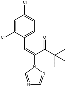 (E)-1-(2,4-Dichlorophenyl)-2-(1H-1,2,4-triazole-1-yl)-4,4-dimethyl-1-pentene-3-one Struktur