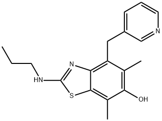 6-Benzothiazolol,  5,7-dimethyl-2-(propylamino)-4-(3-pyridinylmethyl)- Struktur