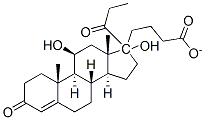 (11beta,17alpha)-11,17-dihydroxy-17-(1-oxopropyl)androst-4-en-3-one 17-butyrate Struktur