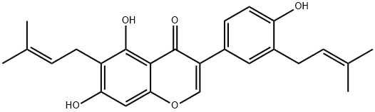 3',6-Di(dimethylallyl)genistein Struktur