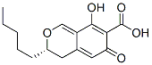 [S,(+)]-4,6-Dihydro-8-hydroxy-6-oxo-3-pentyl-3H-2-benzopyran-7-carboxylic acid Struktur