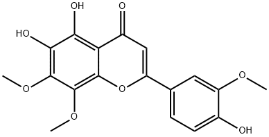 5,6-Dihydroxy-2-(4-hydroxy-3-methoxyphenyl)-7,8-dimethoxy-4H-1-benzopyran-4-one Struktur