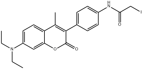 7-Diethylamino-3-[4-(iodoacetamido)phenyl]-4-methylcoumarin Struktur