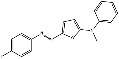 2-Furanamine,  5-[[(4-iodophenyl)imino]methyl]-N-methyl-N-phenyl- Struktur