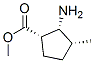 Cyclopentanecarboxylic acid, 2-amino-3-methyl-, methyl ester, (1alpha,2alpha,3alpha)- Struktur