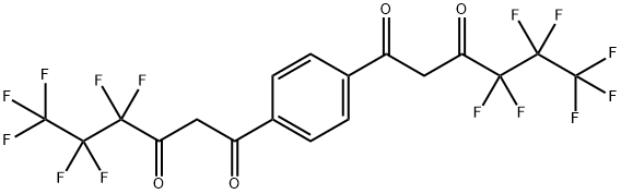 1,4-Bis(4,4,5,5,6,6,6-heptafluoro-1,3-dioxohexyl)benzene Struktur