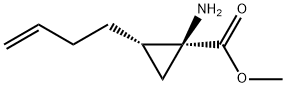 Cyclopropanecarboxylic acid, 1-amino-2-(3-butenyl)-, methyl ester, (1S,2S)- (9CI) Struktur