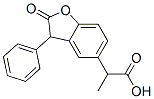 2-(2-oxo-3-phenyl-3H-benzofuran-5-yl)propanoic acid Struktur