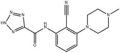 N-(3-(4-methylpiperazin-1-yl)-2-cyanophenyl)-1H-tetrazole-5-carboxamide Struktur