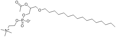 1-O-HEXADECYL-2-ACETYL-RAC-GLYCERO-3-PHOSPHOCHOLINE Struktur