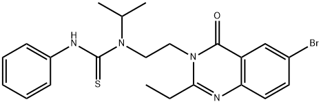 1-[2-(6-bromo-2-ethyl-4-oxo-quinazolin-3-yl)ethyl]-3-phenyl-1-propan-2 -yl-thiourea Struktur