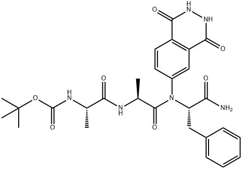 butyloxycarbonyl-alanyl-alanyl-phenylalanine-isoluminolamide Struktur