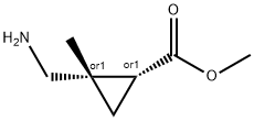 Cyclopropanecarboxylic acid, 2-(aminomethyl)-2-methyl-, methyl ester, cis- Struktur