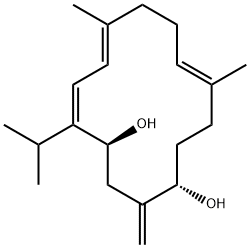 8,12-Dimethyl-2-methylene-5-isopropyl-5,7,11-cyclotetradecatriene-1,4-diol Struktur