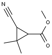 Cyclopropanecarboxylic acid, 3-cyano-2,2-dimethyl-, methyl ester (9CI) Struktur