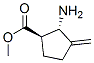 Cyclopentanecarboxylic acid, 2-amino-3-methylene-, methyl ester, trans- (9CI) Struktur