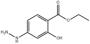 Benzoic acid, 4-hydrazino-2-hydroxy-, ethyl ester (9CI) Struktur