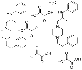 1-Piperazineethanamine, alpha-methyl-N-phenyl-4-(2-phenylethyl)-, etha nedioate, hydrate (2:4:1) Struktur