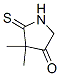 4,4-Dimethyl-5-thioxopyrrolidin-3-one Struktur