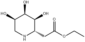 2-Piperidineacetic acid, 3,4,5-trihydroxy-, ethyl ester, [2S-(2alpha,3ba,4ba,5ba)]- (9CI) Struktur