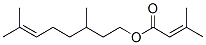 3,7-dimethyloct-6-enyl 3-methylbut-2-enoate Struktur