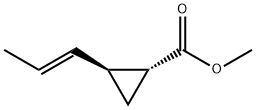 Cyclopropanecarboxylic acid, 2-(1E)-1-propenyl-, methyl ester, (1R,2S)- (9CI) Struktur