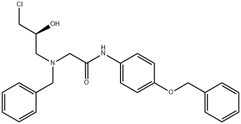 (S)-2-[BENZYL-(3-CHLORO-2-HYDROXY-PROPYL)-AMINO]-N-(4-BENZYLOXY-PHENYL)-ACETAMIDE
 Struktur