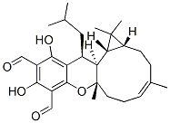 (1aR,4E,7aS,13S,13aS,13bR)-1,1a,2,3,6,7,7a,13,13a,13b-Decahydro-10,12-dihydroxy-1,1,4,7a-tetramethyl-13-(2-methylpropyl)benzo[b]cyclopropa[9,10]cyclodeca[1,2-e]pyran-9,11-dicarbaldehyde Struktur