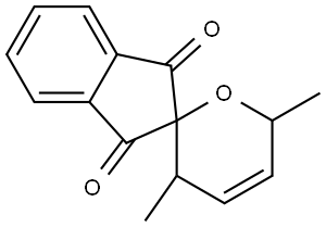 3',6'-Dihydro-3',6'-dimethylspiro[2H-indene-2,2'-[2H]pyran]-1,3-dione Struktur