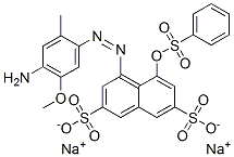 4-(4-Amino-5-methoxy-2-methylphenylazo)-5-phenylsulfonyloxy-2,7-naphthalenedisulfonic acid disodium salt Struktur