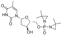 5'-O-[Bis(2,2-dimethyl-1-aziridinyl)phosphinyl]thymidine Struktur