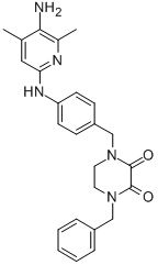 2,3-Piperazinedione, 1-(p-((5-amino-4,6-dimethyl-2-pyridyl)amino)benzy l)-4-benzyl- Struktur