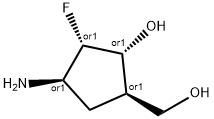 Cyclopentanemethanol, 4-amino-3-fluoro-2-hydroxy-, (1alpha,2beta,3beta,4alpha)- (9CI) Struktur