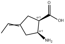 Cyclopentanecarboxylic acid, 2-amino-4-ethylidene-, cis- (9CI) Struktur