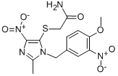 Acetamide, 2-((1-((4-methoxy-3-nitrophenyl)methyl)-2-methyl-4-nitro-1H -imidazol-5-yl)thio)- Struktur