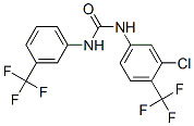 1-[3-chloro-4-(trifluoromethyl)phenyl]-3-[3-(trifluoromethyl)phenyl]urea Struktur