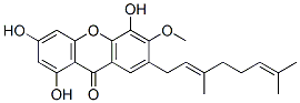 7-(3,7-Dimethyl-2,6-octadienyl)-1,3,5-trihydroxy-6-methoxy-9H-xanthen-9-one Struktur