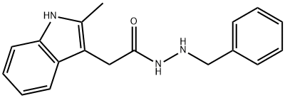 2-Methyl-1H-indole-3-acetic acid 2-(phenylmethyl)hydrazide Struktur