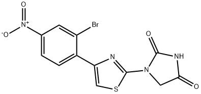 1-(4-(2-Bromo-4-nitrophenyl)-2-thiazolyl)hydantoin Struktur