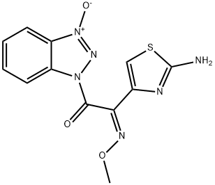 1-[2-(Z)-Methoxyimino-2-(2-aminothiazol-4-yl)acetyl]benzotrizole-3-oxide Struktur