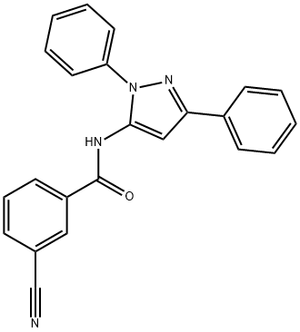 3-Cyano-N-(1,3-diphenyl-1H-pyrazol-5-yl)benzamide Struktur