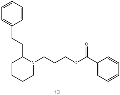 3-(2-phenethyl-1-piperidyl)propyl benzoate hydrochloride Struktur