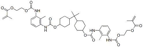 (1-methylethylidene)bis[4,1-cyclohexanediyloxycarbonylimino(methyl-3,1-phenylene)iminocarbonyloxy-2,1-ethanediyl] bismethacrylate Struktur