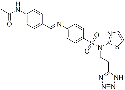 N-[4-[4-[N-(2-Thiazolyl)-N-[2-(1H-tetrazol-5-yl)ethyl]aminosulfonyl]phenyliminomethyl]phenyl]acetamide Struktur