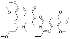 Benzoic  acid,  3,4,5-trimethoxy-,  2-(2-ethyl-6,7,8-trimethoxy-4-oxo-3(4H)-quinazolinyl)-1-[[(3-methoxypropyl)methylamino]methyl]ethyl  ester  (9CI) Struktur