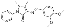 4-(3,4-DIMETHOXYBENZYLIDENEAMINO)ANTIPYRINE Struktur